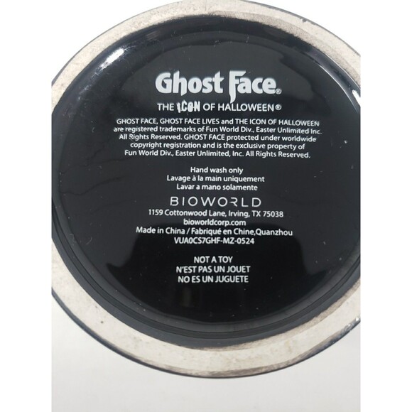 Ghost Face Coffee Mug Black White ICON of Halloween Bioworld 16 oz Scary Spooky - Picture 12 of 13